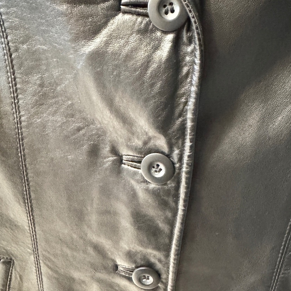 Pelle Studio Wilsons Leather Jacket Womens Medium Black Button Front Career - Picture 4 of 9